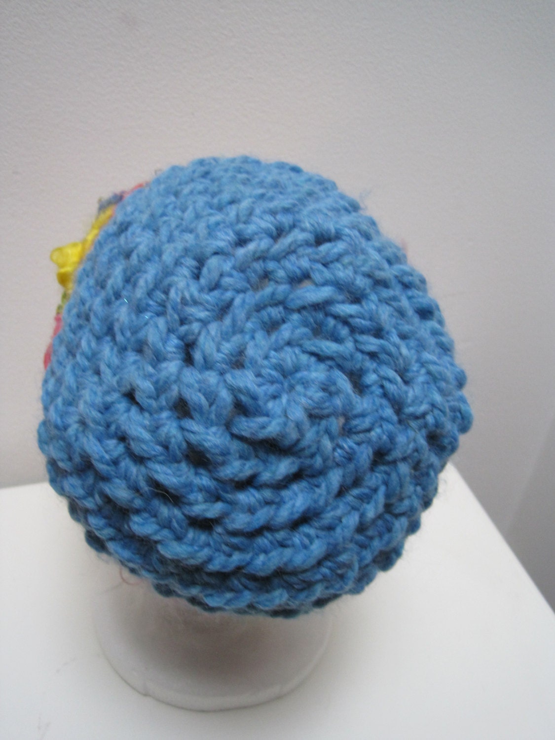 light blue hat, handmade hat, art yarn hat, blue cloche, light blue pink cap, warm cap, winter hat "bebe"