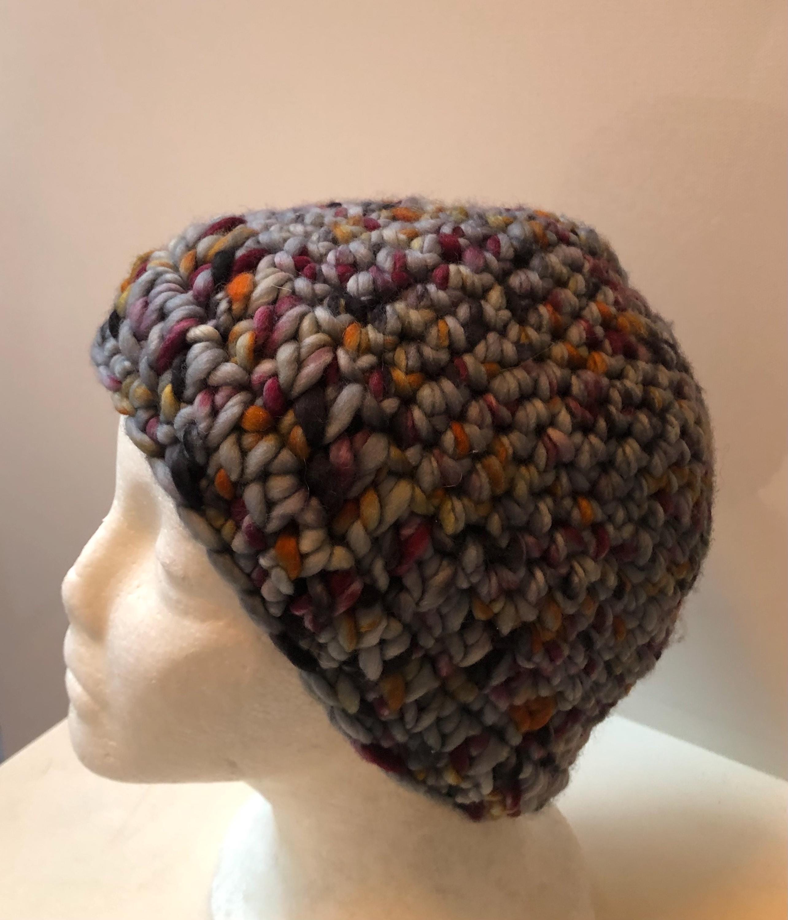 gray burgandy cap, gray skull cap, gray beanie, gray red hat, crochet cap, chunky cap, gift for him, warm cap, gift hat "comfort"