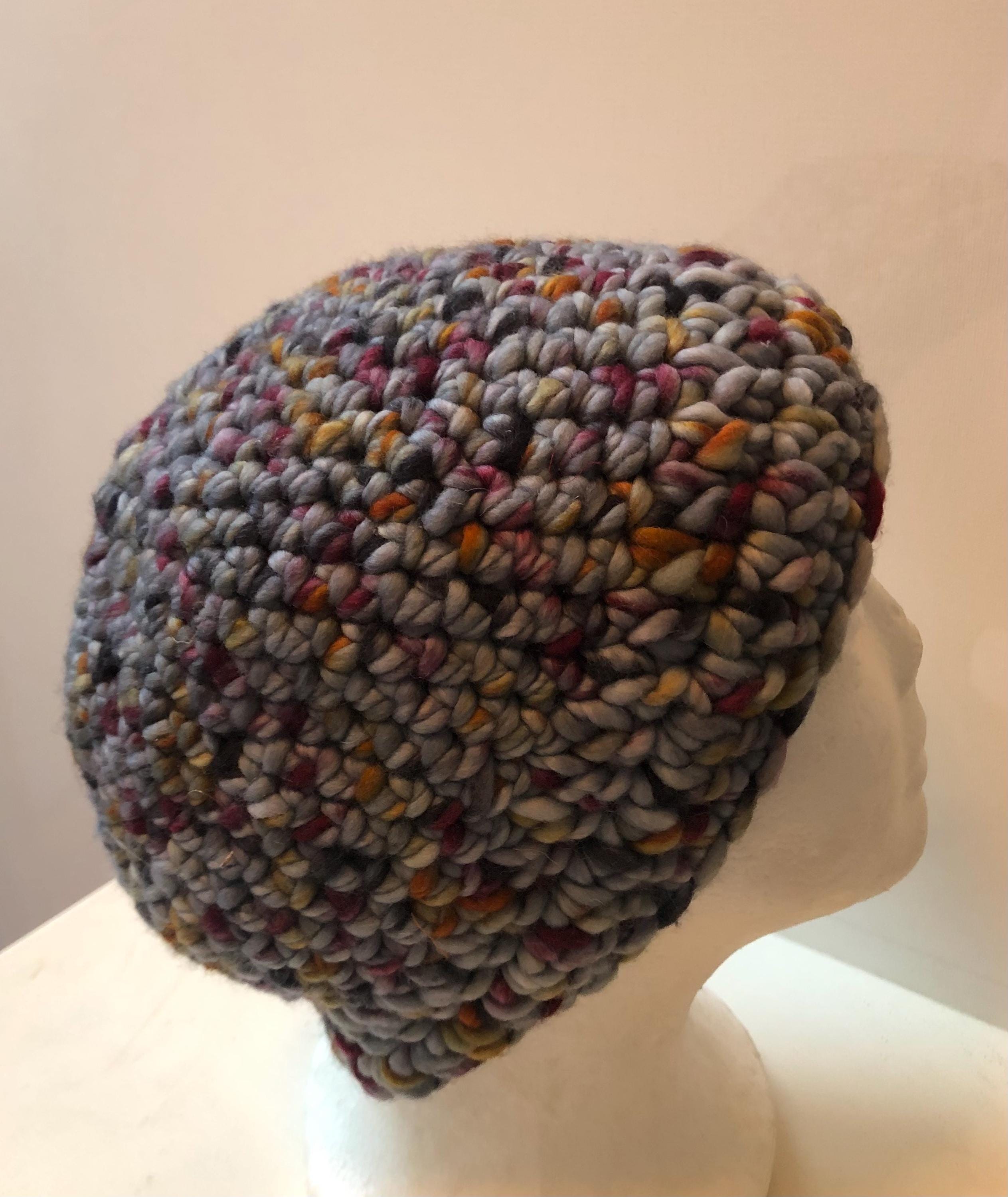 gray burgandy cap, gray skull cap, gray beanie, gray red hat, crochet cap, chunky cap, gift for him, warm cap, gift hat "comfort"